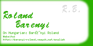 roland barenyi business card